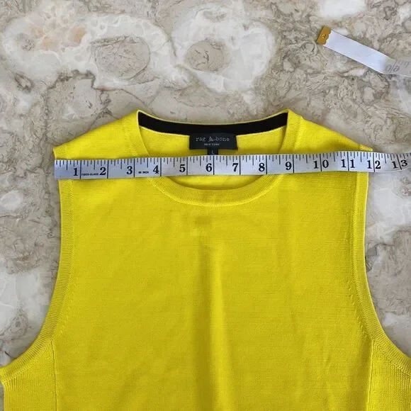 NWOT Rag & Bone Raylee Cropped Stretch Knit Tank Top Yellow - Picture 9 of 13
